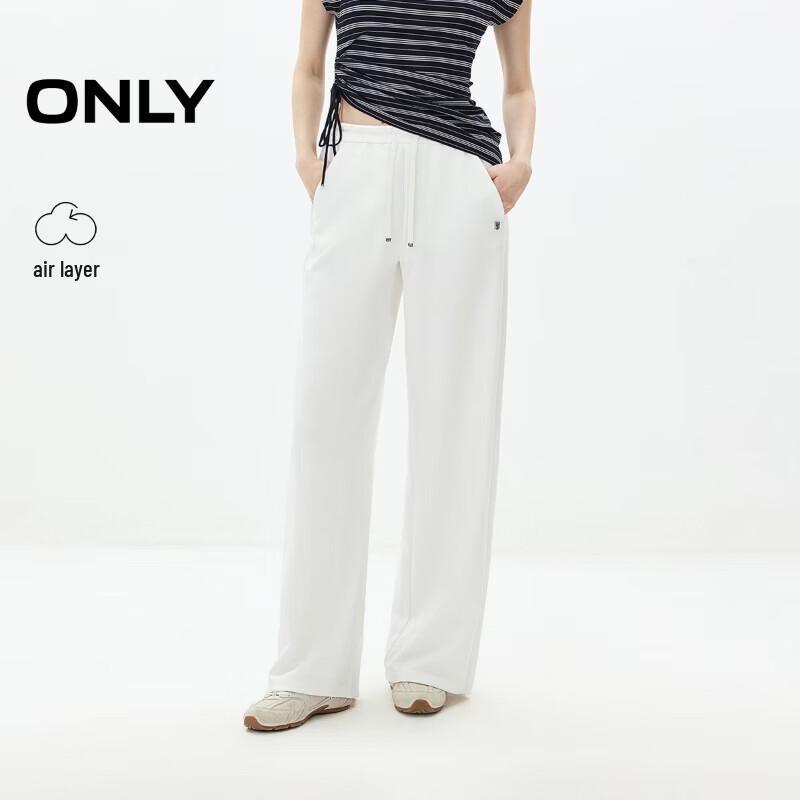 ONLY Women's High-Waisted Loose Fit Drawstring Casual Straight-Leg Trousers