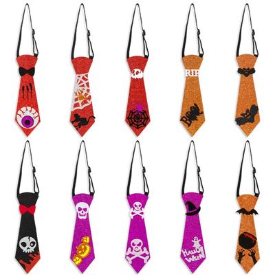 Halloween Krawatte für Kinder Elastische Pailletten Krawatte Party Hängende Dekorationen Saisonales Ornament Festival Bühnenrequisiten Krawatte