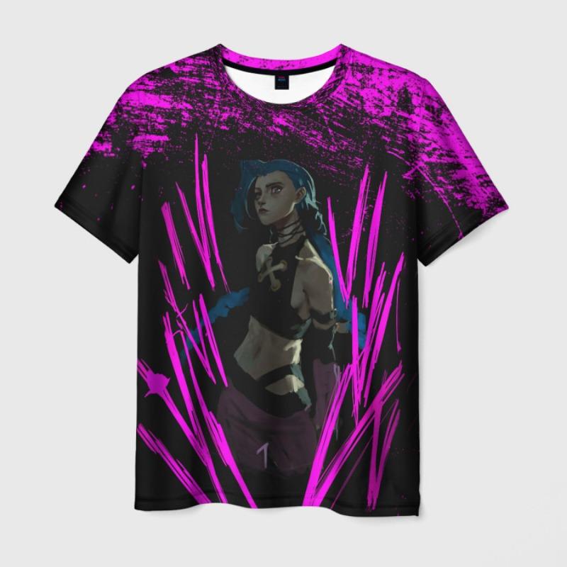 

Аніме Arcane League Jinx Graphic 3D Printed T-Shirt Чоловіки Жінки Короткий рукав O-образним вирізом Футболка Casual Harajuku Y2k Верхній одяг 5XL