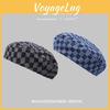 Womens Stylish Beret For Fall And Winter Cotton Fabric With Design Plaid