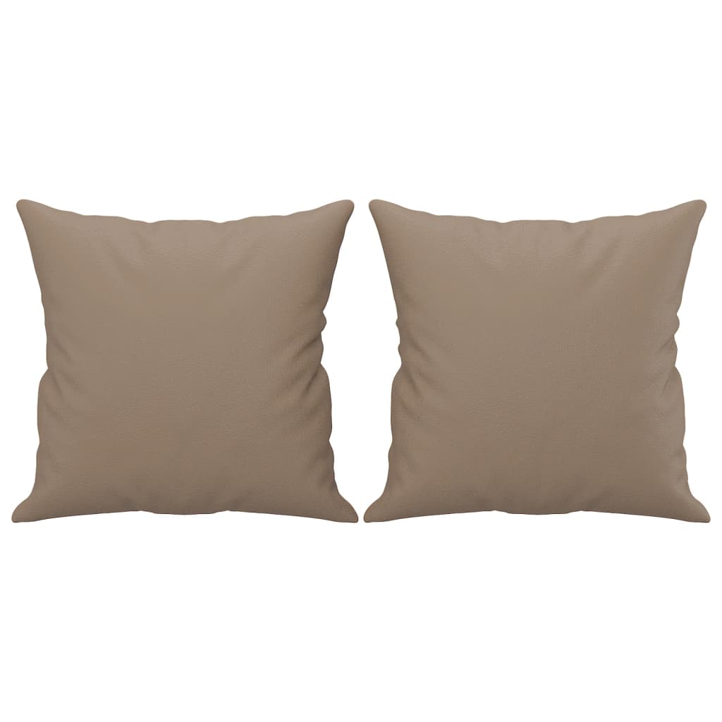 Vidaxl 2-Osobowa Sofa Z Poduszkami, Cappuccino, 140 Cm, Sztuczna Skóra