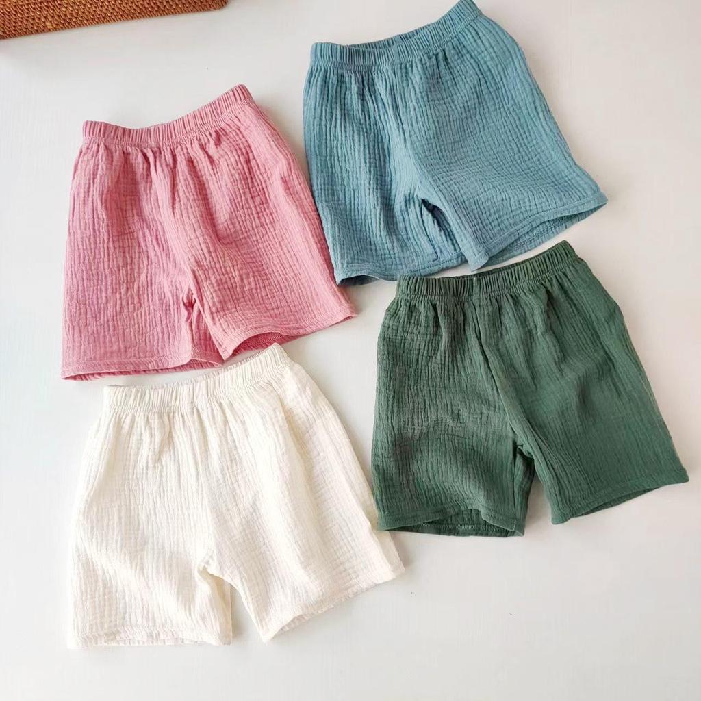 Kids' Cotton-Linen Summer Shorts: Lightweight Five-Point Toddler Hot Pants for Boys & Girls - Casual Outerwear