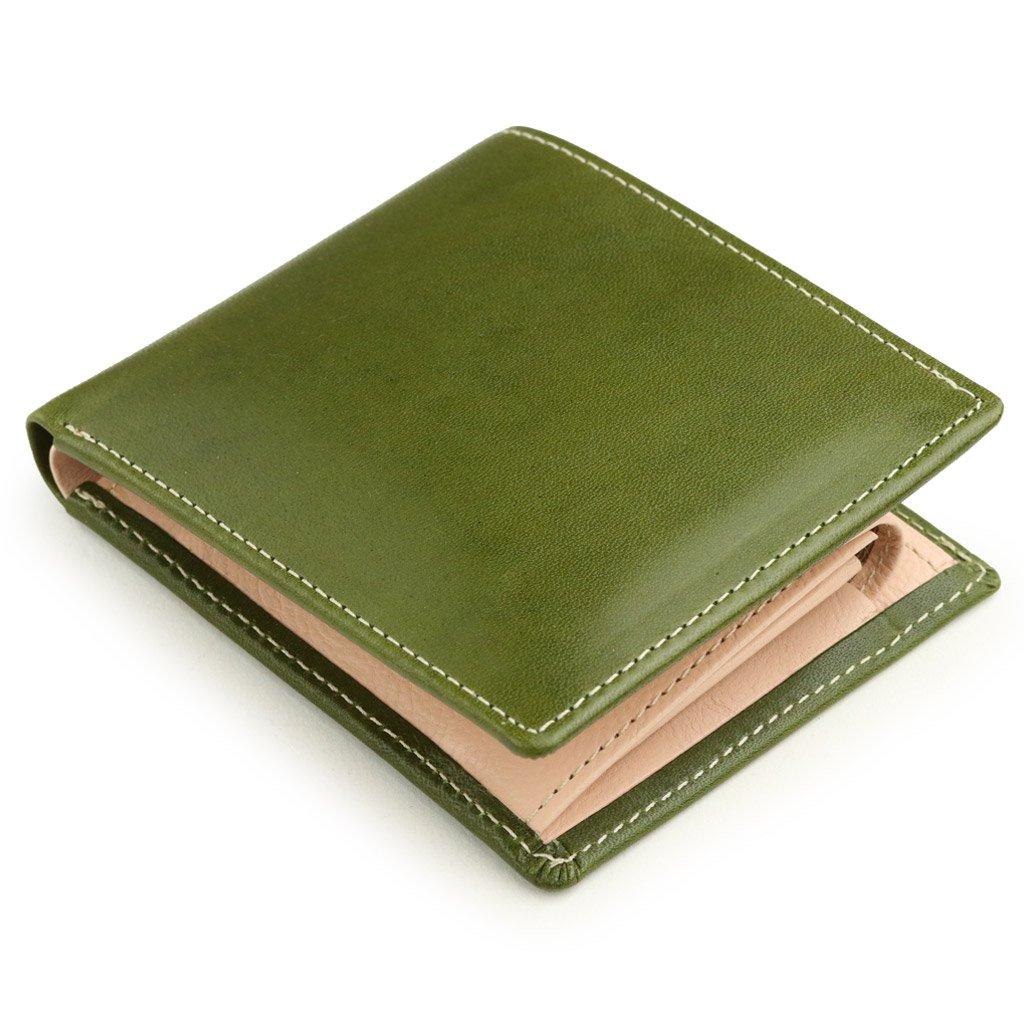 ABIES Japanese Tochigi Leather Cowhide Bifold Green Wallet,