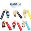 Vibrant Genshin Impact Amber Venti Keychain Toy Paimon Key Ring Bag Pendant Gifts