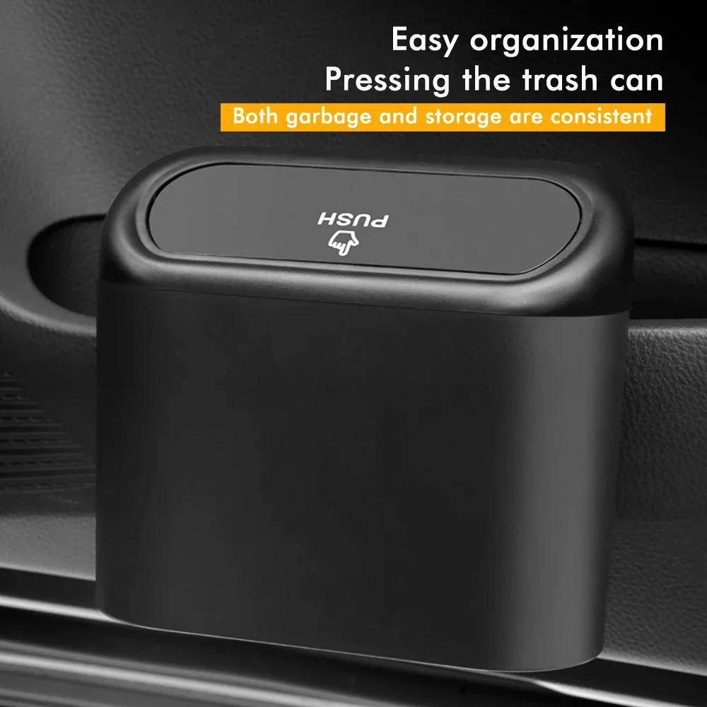 1Pcs Car Trash Can With Lid Small Car Trash Can Leak-Proof mini Cars Accessories Car Organizers and Storage for Auto Office Home