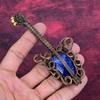 Sodalite Gemstone Pendant Handmade Guitar Pendant Copper Wire Wrapped Jewelry