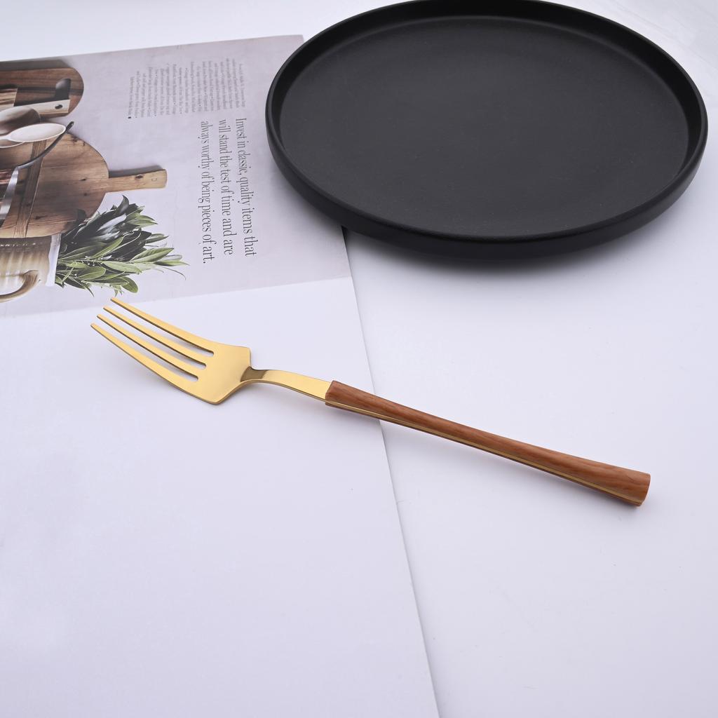 Tableware Dinnerware Set Stainless Steel Knives Forks Spoons with Wood Grain Effect Handle Kitchen Cutlery Flatware Dinner Set