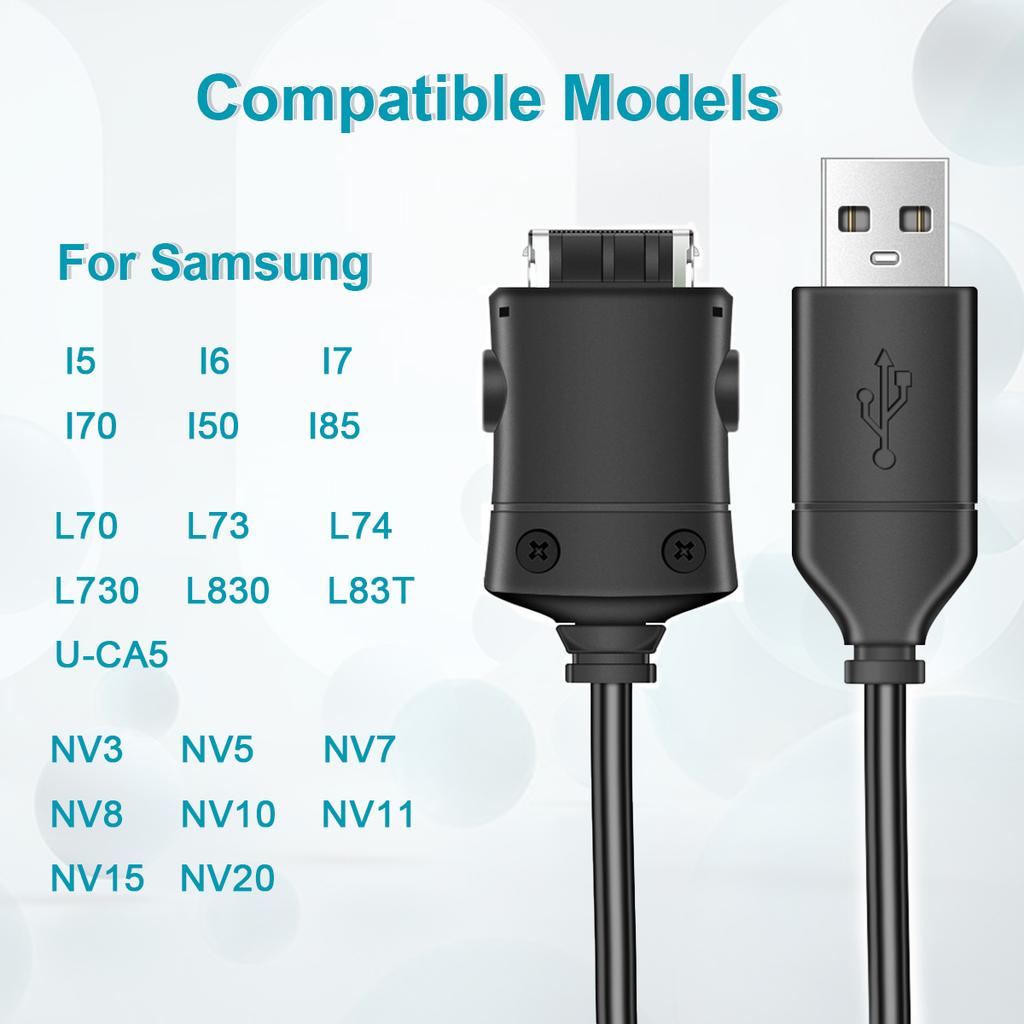 Câble USB SUC-C2 Pour Samsung L70,L73,L74,L730,L830,L83T,U-CA5,NV3,NV5,NV7,i5,i6,i7,i70,i85,NV8,NV10,NV11,NV15 Câble de chargement