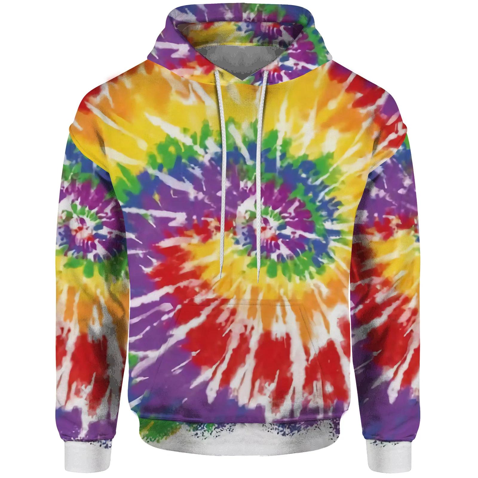 

Худі чоловіче нового стилю яскравого кольору з 3D принтом тай-дай, жіноча мода, повсякденний стиль, особистість, оверсайз, світшот-пуловер 6XL