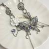 Rhinestone Vintage Metal Necklace Exaggerated Women's Choker Chic Butterfly Flower Necklace  Party