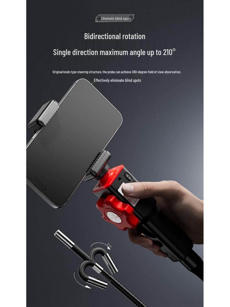 RuiKan RALCAM Průmyslový endoskop odolný vysokým teplotám pro detekci karbonových usazenin v automobilech pro telefony Android