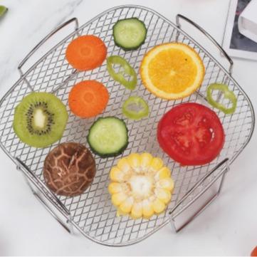 Abnehmbarer Grillrost aus 304 Edelstahl: Mehrschichtiges Lager- und Abtropfgestell für Obst und Gemüse
