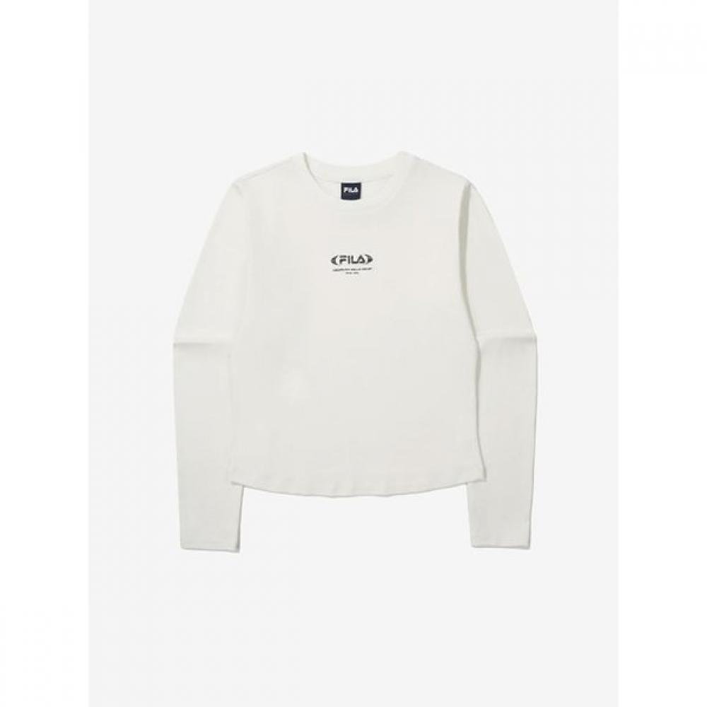 Fila Long Sleeve T shirT Small Logo Semi Crop