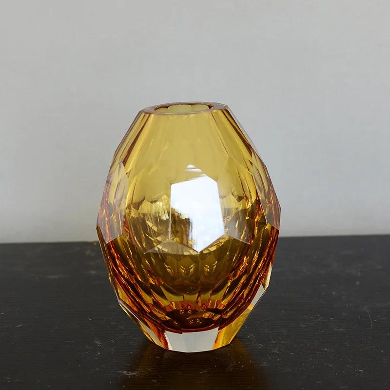 Vaso Spesso in Vetro Multi Angolare Vasi Idroponici Composizioni Floreali Soggiorno Cristallo Artificiale Artigianato Decorativo Vaso