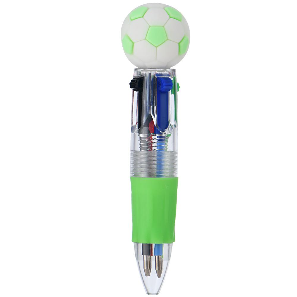 2pcs Cute Football Basketball Rugby Shaped Four-Color Ballpoint Pen, Cartoon Multicolor Mini Journal Short Pen