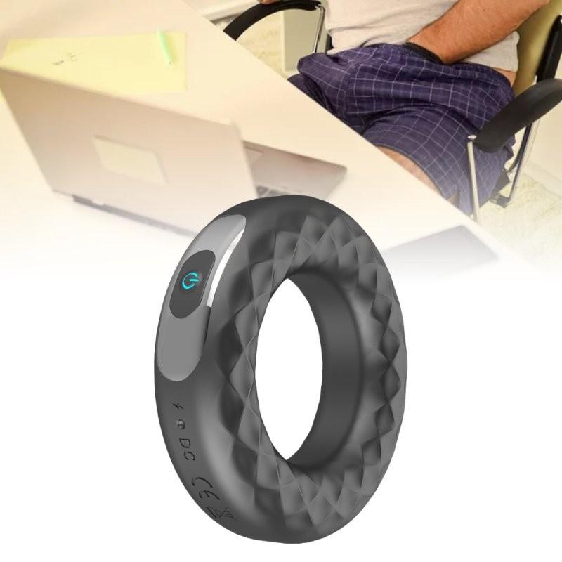 Men Usb Rechargeable Circular Ring Penis Vibrator Masturbator Sex Toys 10 Speeds