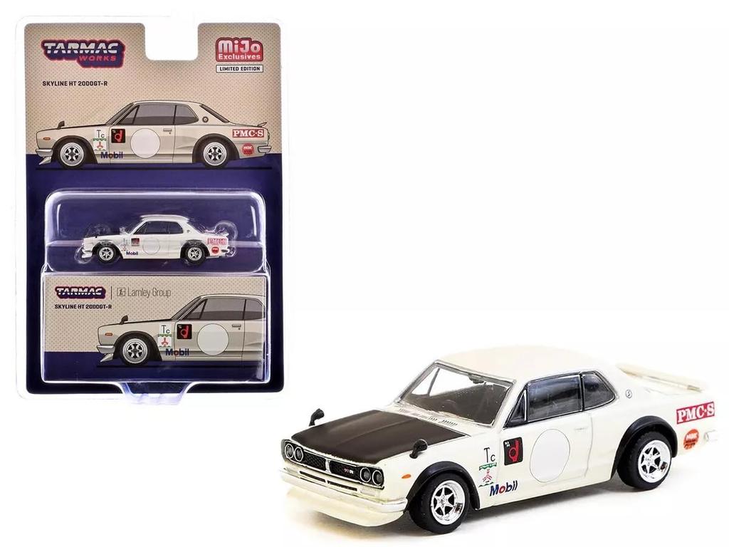 Tarmac Works 1/64 Nissan Skyline 2000 GT-R (KPGC10) White Tarmac Works Skyline MiJo Limited Edition Miniature Car