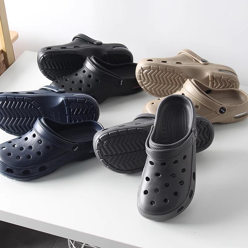 Men's Breathable Summer Closed-Toe Hole Slippers Sandals, Casual Plus Size Exclusive Style