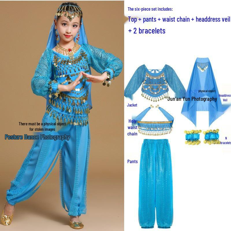 Children's Xinjiang Ethnic Dance Costume for Girls - Toddler Belly Dance Performance Outfit