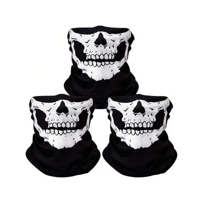 1PC Skull Pattern Breathable Seamless Balaclava Mask Headwear Scarf - Full Face Protection Soft Material