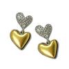 Heart Studs Earrings Creative Ear Accessory Heart Ear Studs Alloy Texture Suitable for Youthful Fashion Lovers Present