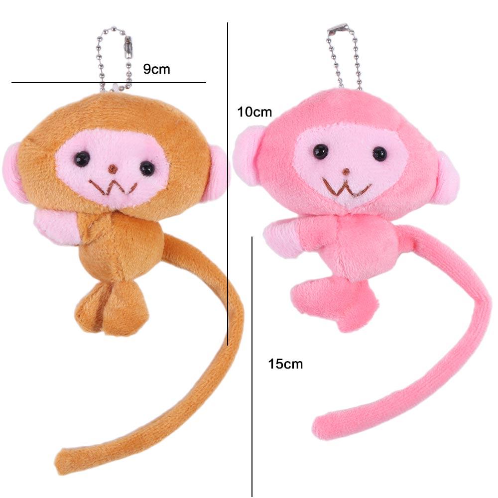 Long Tailed Monkey Pendant Bag Charm Plush Monkey Toy Monkey Doll Key Chain  Kid Gift
