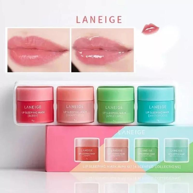 Nourishing Sleep Lip Mask Set Of Four With Moisturizing Hydration For Day And Night Care