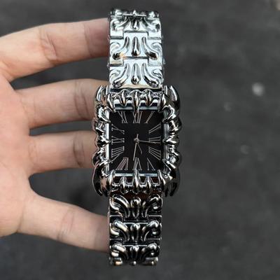 Creative Retro Style Devil Quartz Watches Men Square Y2k Silver Black Demon Claw Design Alabaster Industries Unique Male Clocks
