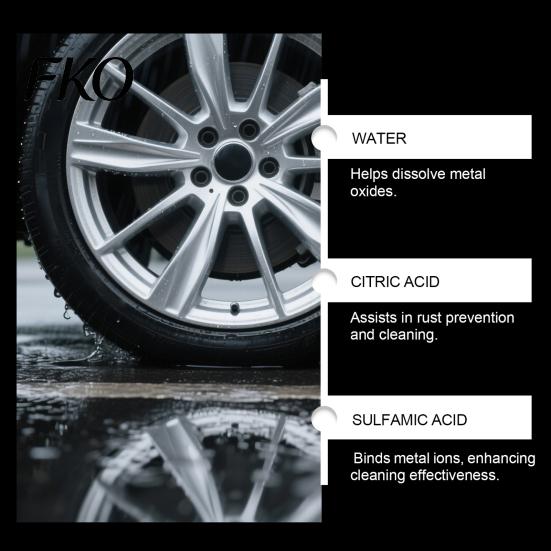 Rust Removal Spray Wheel Remover for Car Rims, 120ml Metal Iron Particle PH Neutral Cleaner with Color Reaction,PH Non-Acid, Restores