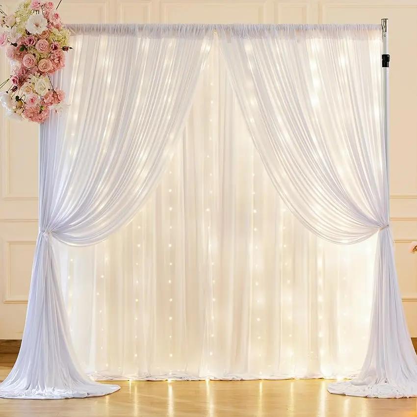 Chiffon Curtain Wedding Party Backdrop Baby Shower Drape Hotel Banquet Wrinkle Free Photo Background Wedding Curtain Decoration