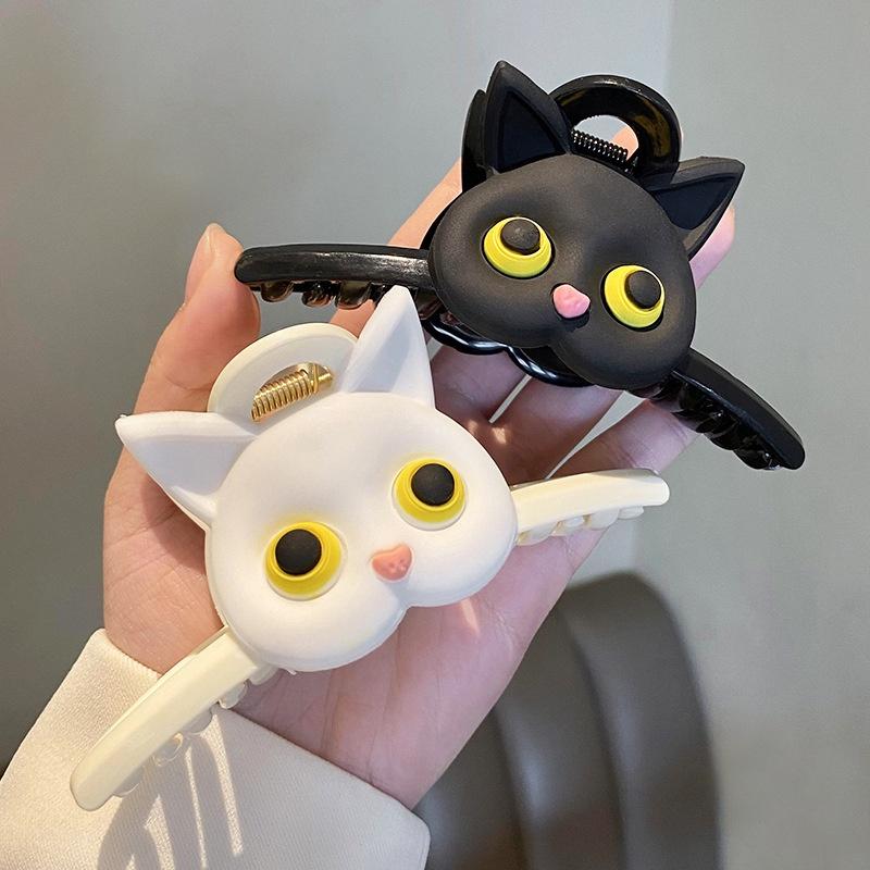 Cute Cat Hair Clip Cartoon Large Hairpin For Women Girl Sweet Style Cat Cross Claw Clip Fashion Hair Accessories