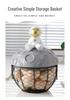 Creative Wrought Iron Hen Basket for Eggs, Garlic, Fruits, Snacks, and Kitchen Decor