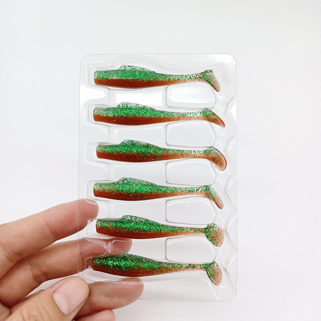 DUODUOYU 6 SZT NOWA MIĘKKA PRZYNĘTA WĘDKARSKA TPE 1,7g/55mm Ogon T Miękki Silikonowy Wobbler Smuga Na Szczupaka Okonia Przynęty Wędkarskie