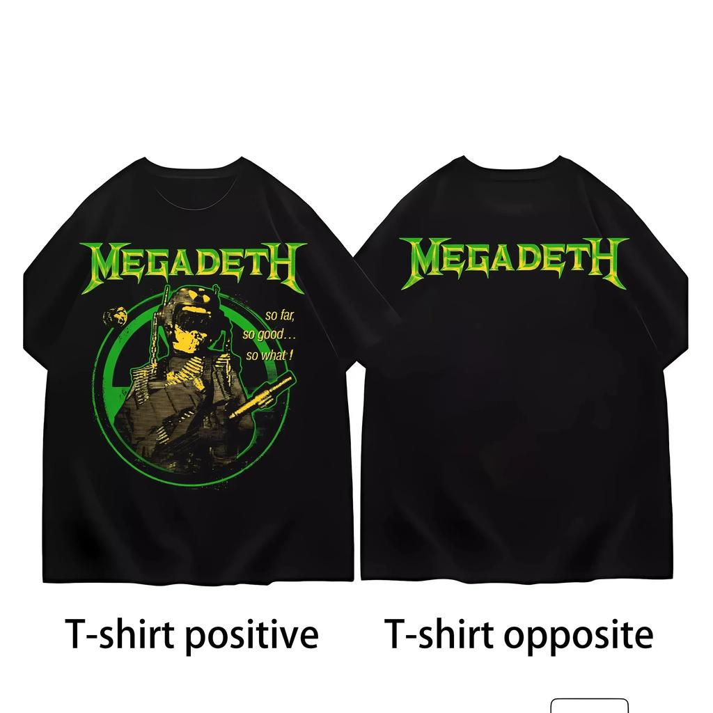 Megadeths '2025 summer trend: 100% pure cotton men's T-shirts with retro heavy metal round necks and short sleeves