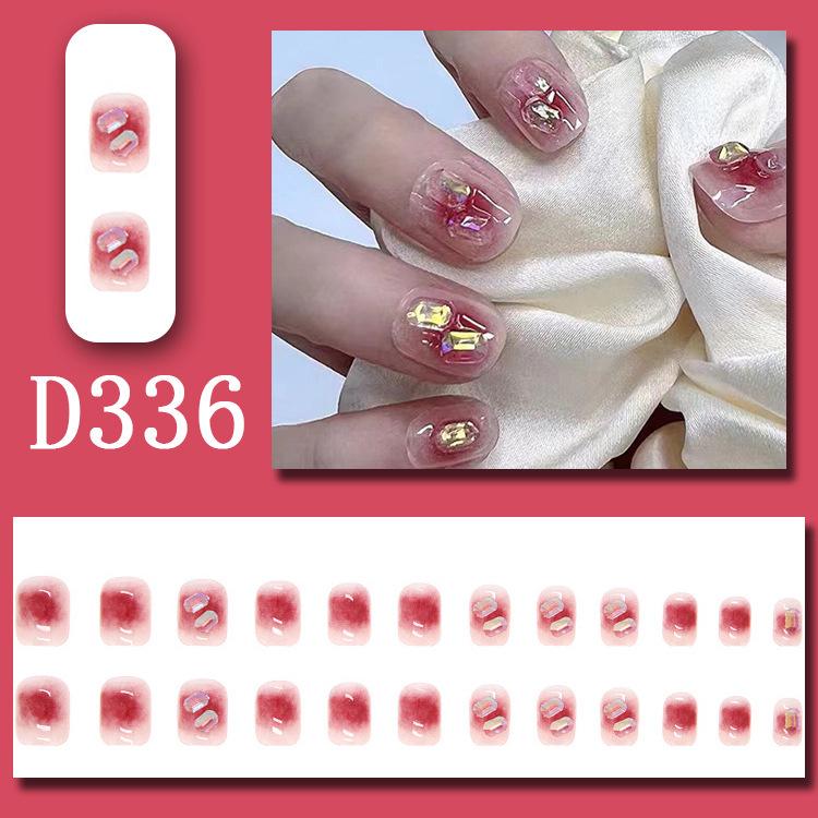 

Gold Rhinestone Luxury Transparent Nail Tips - Detachable Wearable Finished Nails