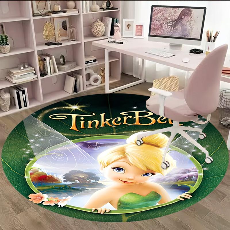 1pc T-Tinkerbell1 Carpet, Round Rug, Comfortable, Suitable for Entryways, Living Rooms, Office, And Bedrooms, Christmas Decoration