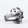3D Hohlschädel Edelstahlring: Trendiger Punk-Stil für Männer