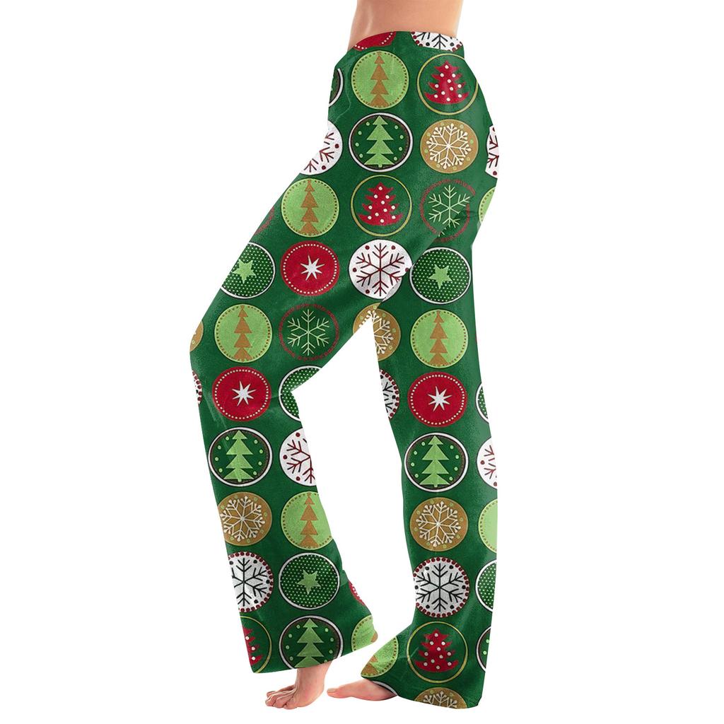 Women  Winter Plaid Pants Full Length Long Trousers Sports Pants
