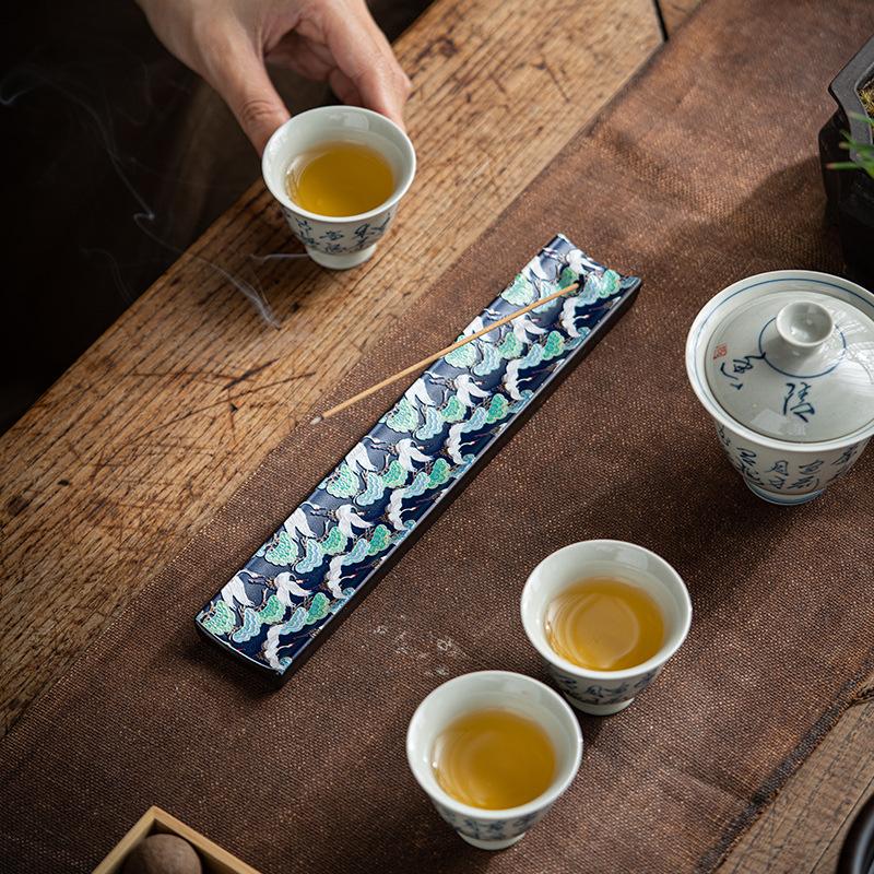 New Antique Chinese Enamel Ceramic Line Incense Home Indoor Incense Holder Decoration Incense Insert Tool Supplies 2025 New