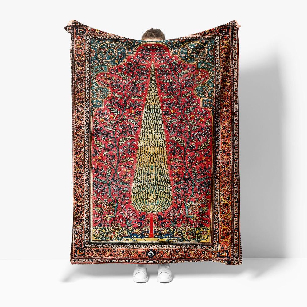 Textilien Unisex Coral Turkish Vintage Rug Kilim Style Cotton Bed Carpet Sofa Decorative Throw Blanket Home Decor Cushion Cover