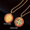 YILUOCD Saint Benedict of Nursia Medal Pendant Necklace Powerful Amulet of Spiritual Protection Jewelry