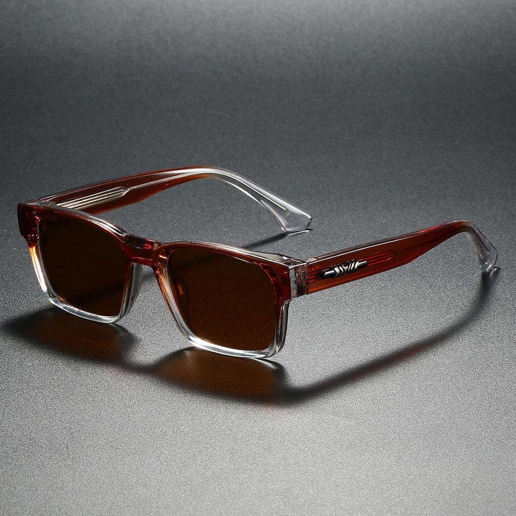 Retro Square Leopard Print Polarized Sunglasses with UV Protection for Men