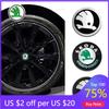 Autoaufkleber 2025 Neu 4 Stück 56/60/65/68MM Felgendeckel Aufkleber Radkappe Für Skoda Octavia A5 3 2 VRS Vision Kodiaq