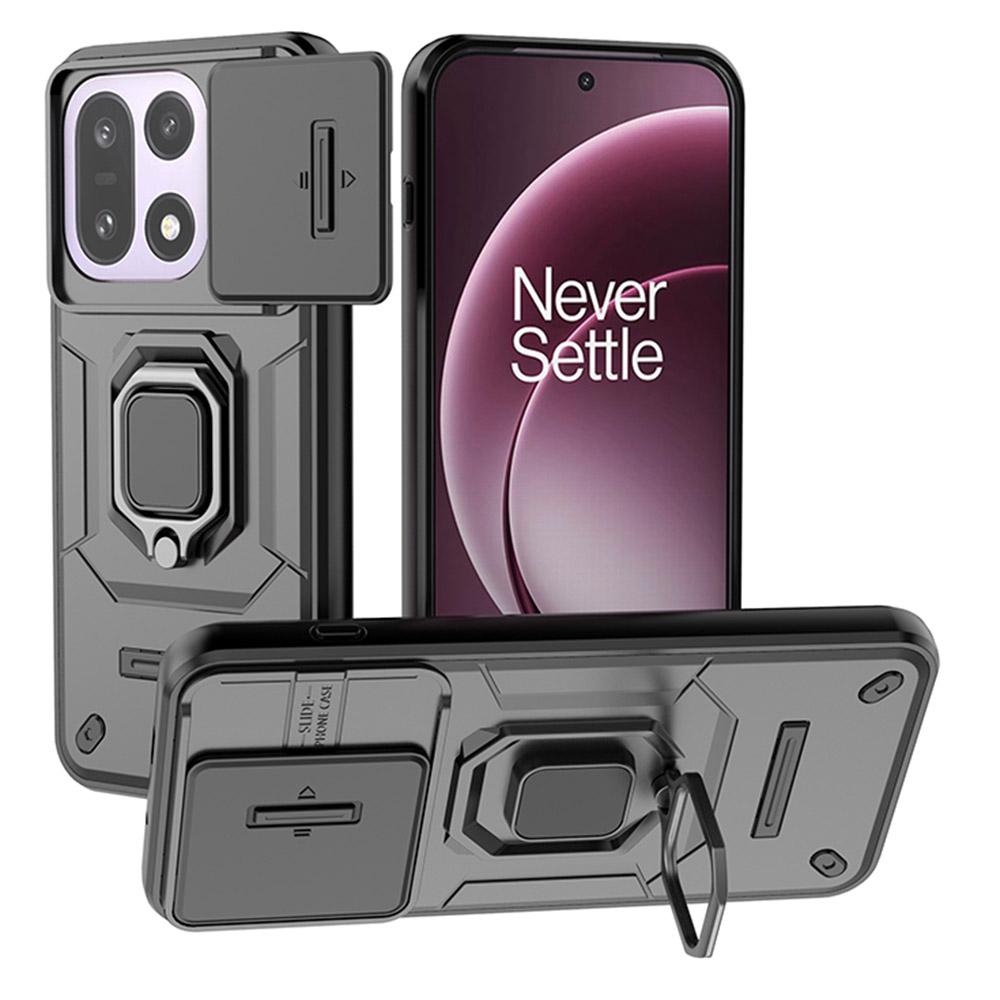 For OnePlus 15 5G Case PC + TPU Kickstand Phone Protector with Lens Cover