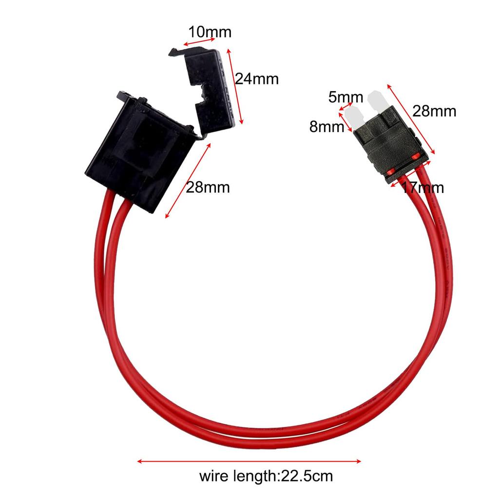 KILIGEN 2pcs 12-24V 16 AWG Special Car Fuse Holder Connector Standard Type Fuse