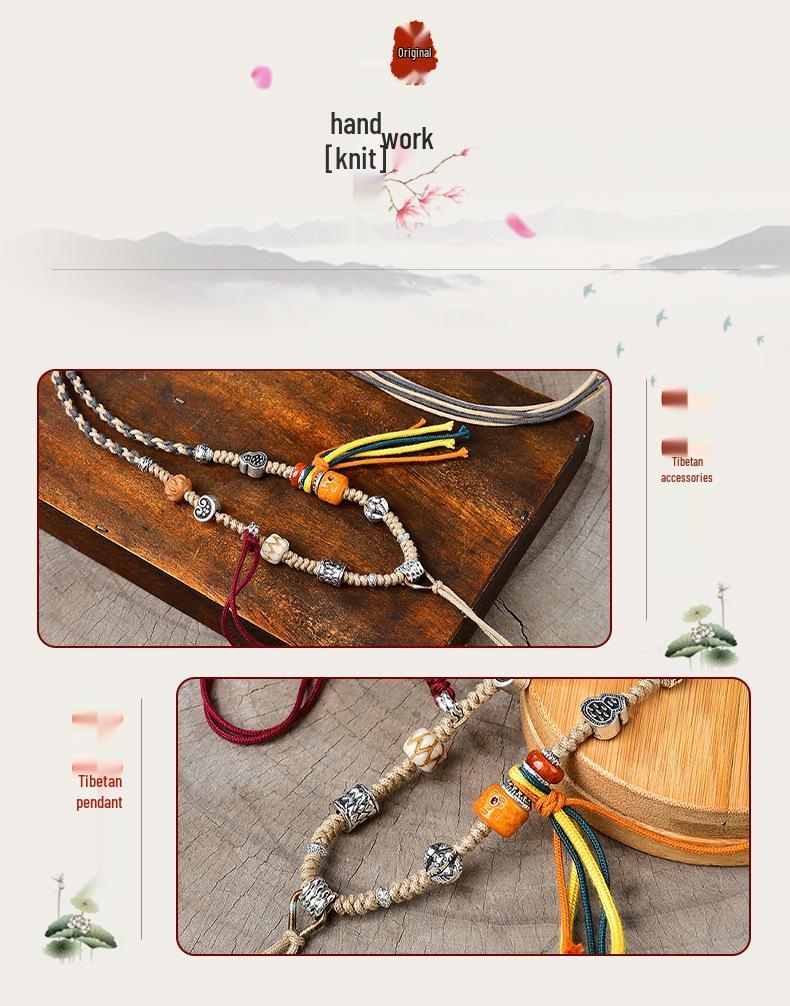 Tibetan Handmade Bull Pendant Necklace with Sweater Chain