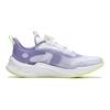 Li Ning Kids Qiang Yue Shock Absorbing Breathable Low Top Running Shoes Kids Running Shoes Gray Purple YKCU026-6