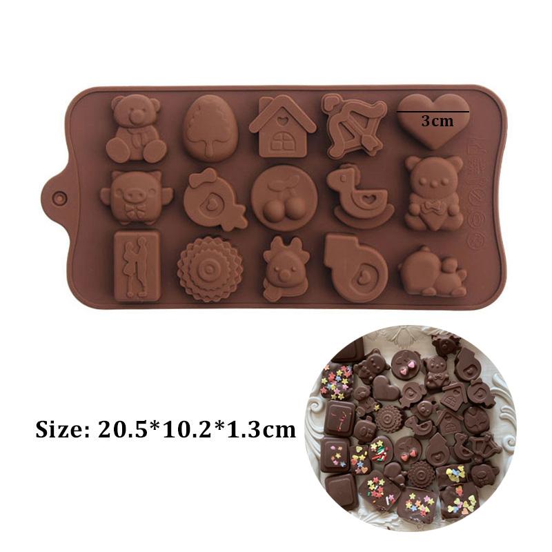 1-29 Handmade Silicone Mould Chocolate Candy Jelly Pudding Ice Mold Baking Tool