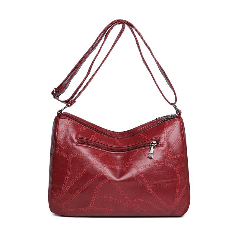 Soft Leather Women's Versatile Single-shoulder Bag Large-capacity Crossbody Bag for Middle-aged and Elderly People Mom Bag