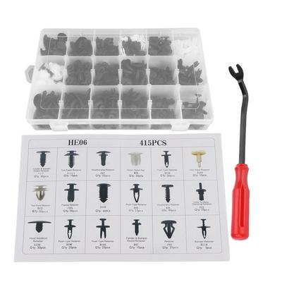 415Pcs 18 Sizes Assorted Clip Trim Car Push Pin Rivet Bumper Door Panel Retainer W  Screwdriver